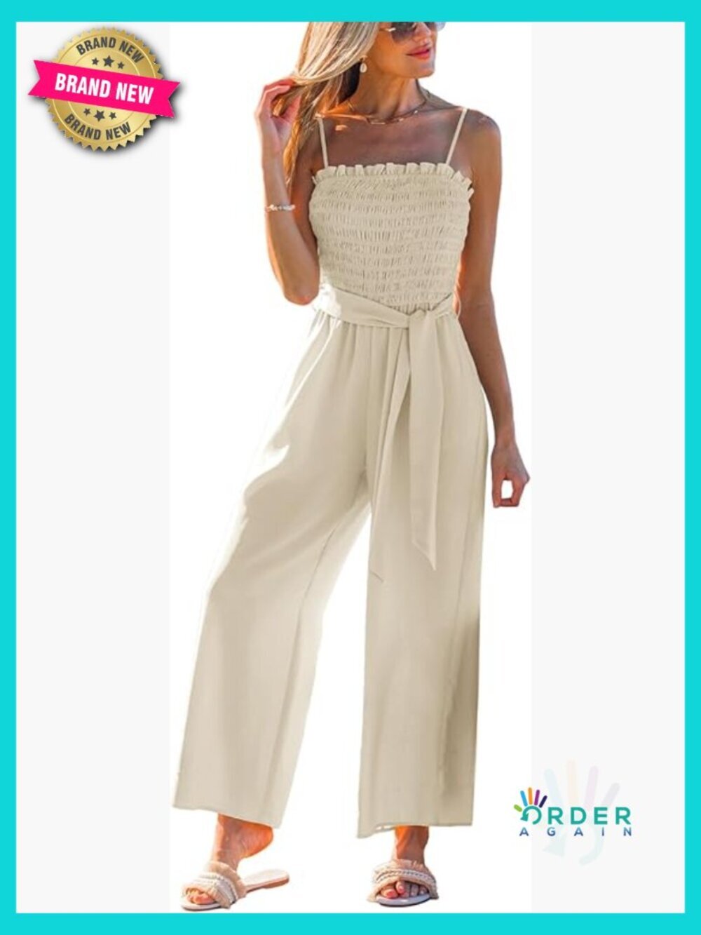 Solid Square Neck Sleeveless Jumpsuit Straight Leg Summer Beach Outfit